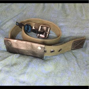Vintage Steve Madden Army Olive Green Pouch Belt